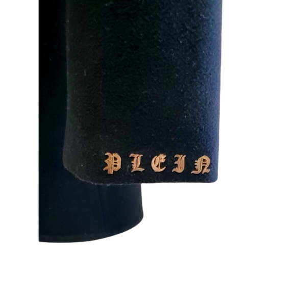 Philipp Plein Black Skull linning Fitted Single Button Coat Small - Picture 3 of 13